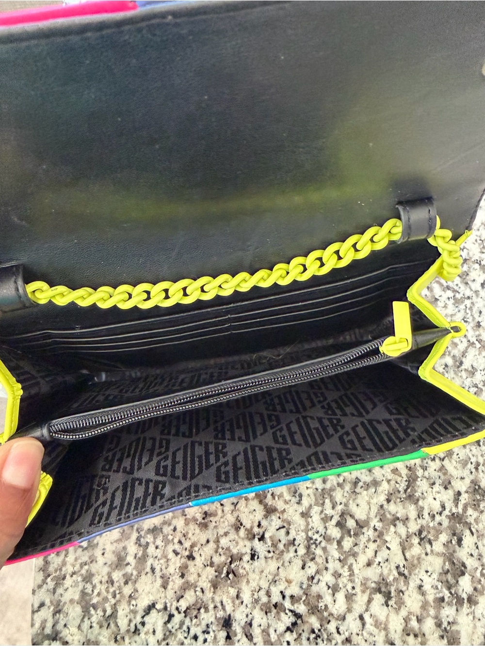 Kurt Geiger Neon Multi-Stripe Crossbody Bag - Picture 5 of 6